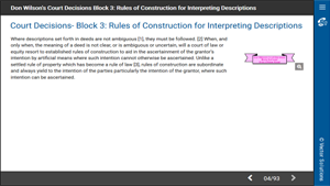 Don Wilson's Court Decisions: Block 3 - Rules of Construction for Interpreting Descriptions