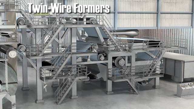 Twin wire process, papermaking